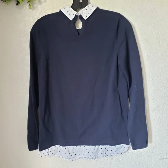 Tommy Hilfiger Preppy Collared Layer Pullover Polka Dot Size SP - Picture 5 of 8